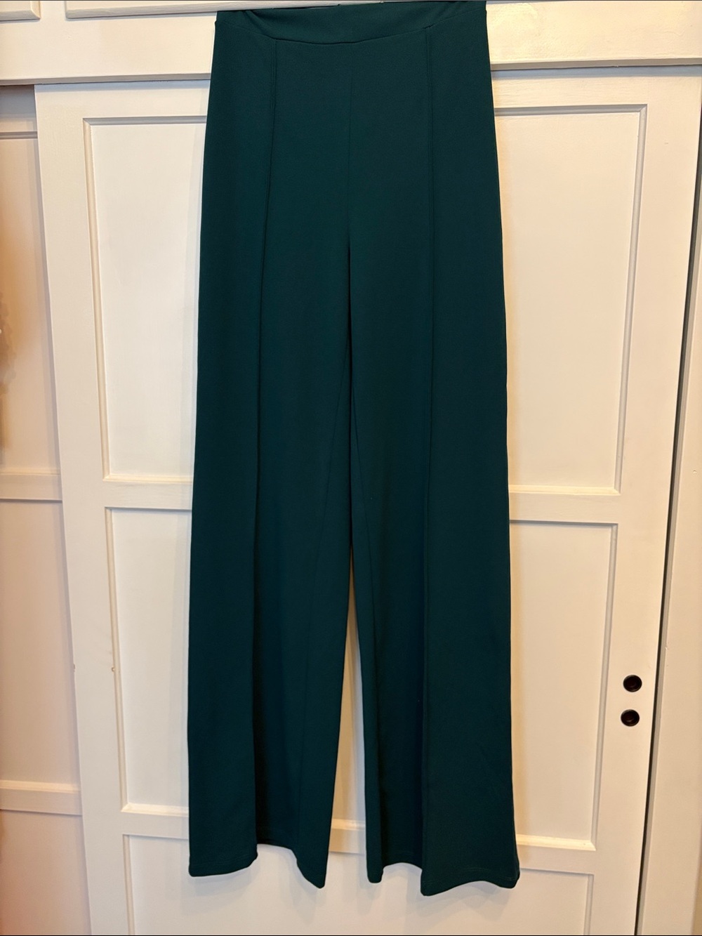 High-Rise Wide-Leg Pants in Deep Teal